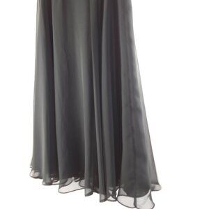 ❤️ Large Bellessa Formal Elegant Black Flowy Sheer evening Party Maxi Skirt